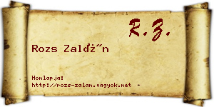 Rozs Zalán névjegykártya